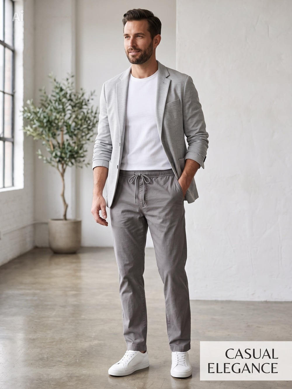 GAP Men’s Gray Drawstring Chinos